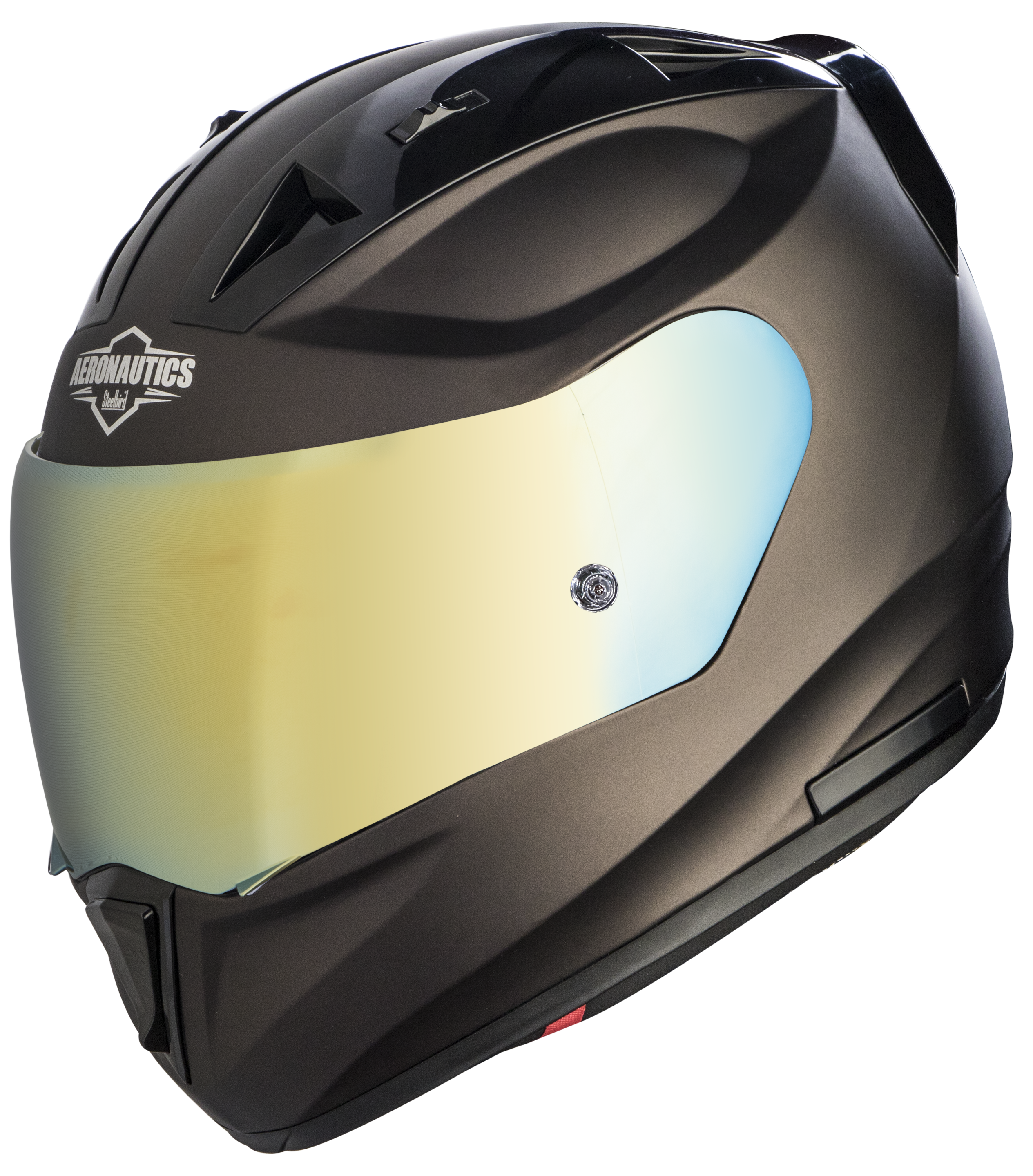 SA-1 Aeronautics Mat Royal Brown With Anti-Fog Shield Gold Chrome Visor